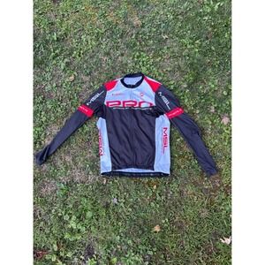 MSL Pro Performance Women's Cycling Jersey Long‎ Sleeve 1/4 Zip Red Black